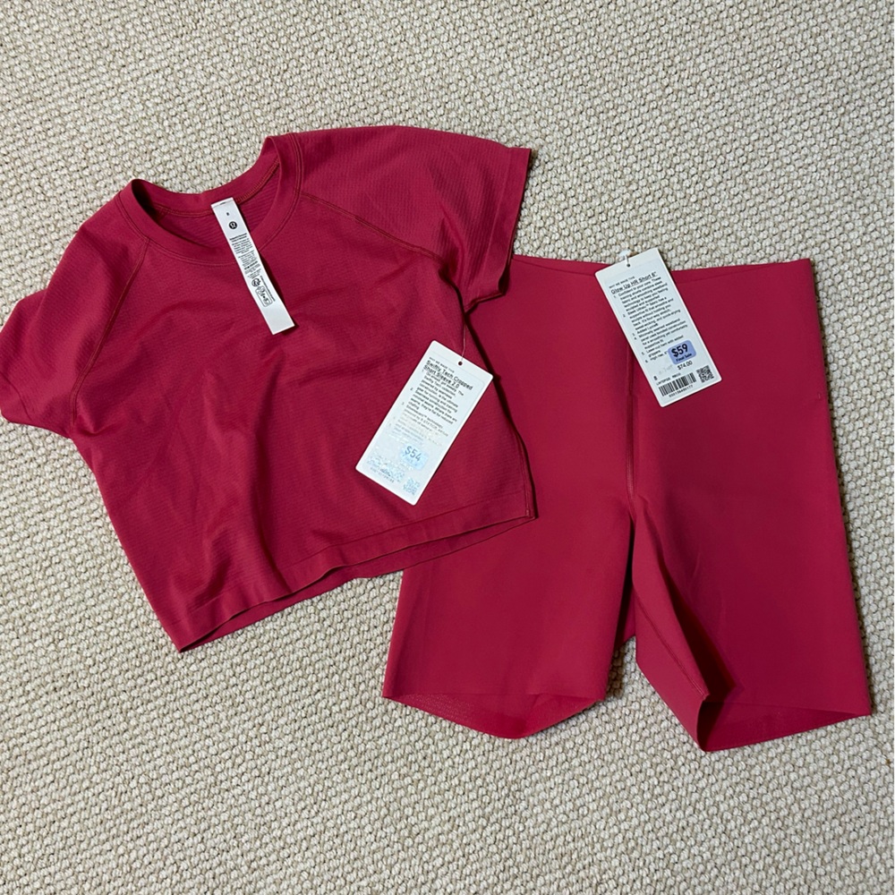 Lululemon Glow Up Short with Crop Top NWT